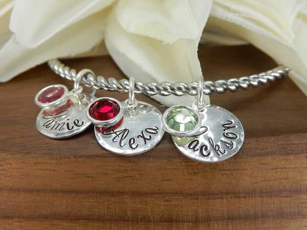 Charm bracelets with birthstones sale and names