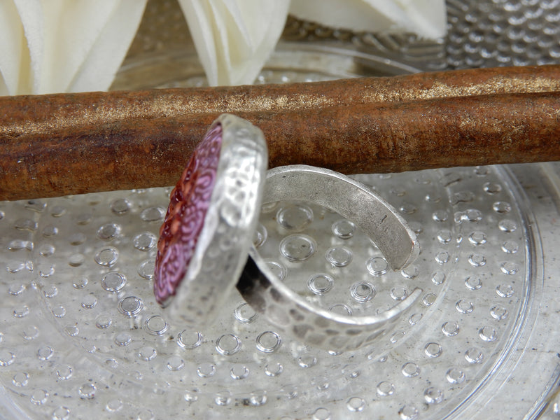 Czech Glass Button Ring