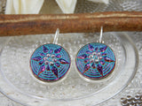 Czech Glass Button Earrings