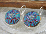 Czech Glass Button Earrings