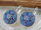 Czech Glass Button Earrings