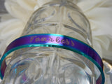 Fearless Stamped Stainless Rainbow Cuff