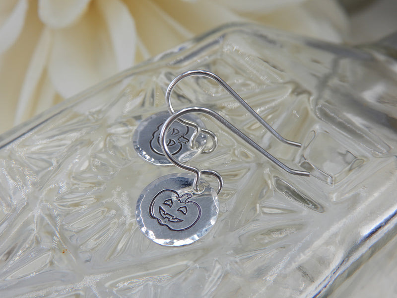 Sterling Silver Pumpkin Earrings