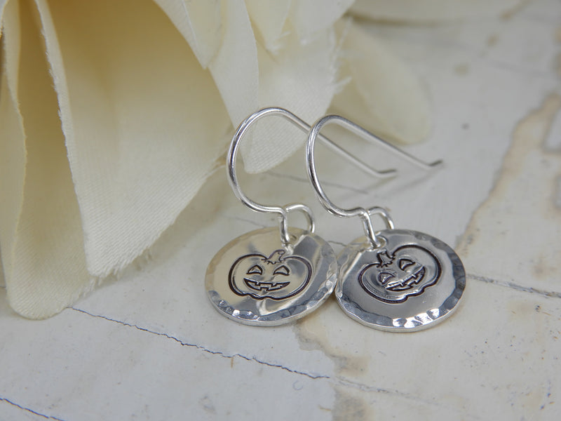 Sterling Silver Pumpkin Earrings