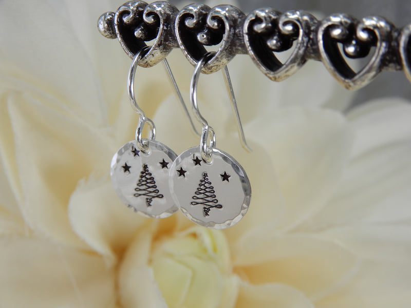 Sterling Silver Christmas Earrings