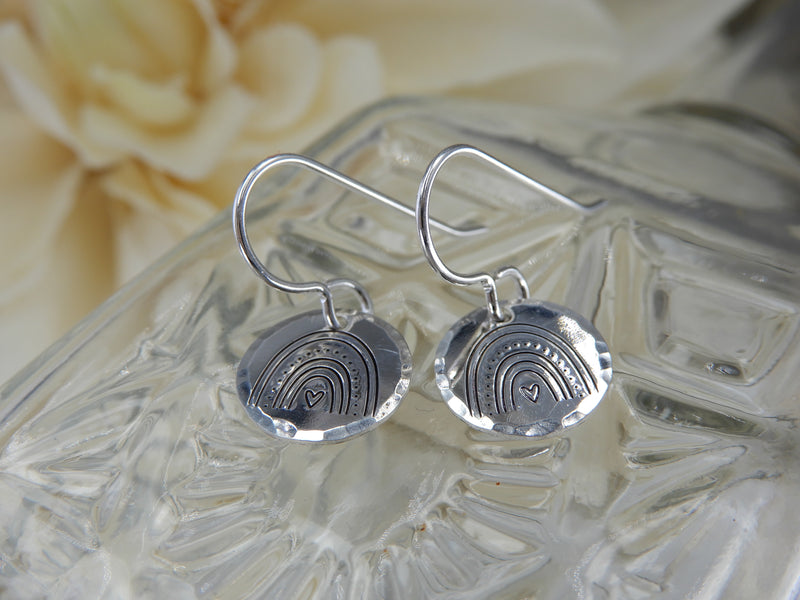Sterling Silver Boho Rainbow Earrings