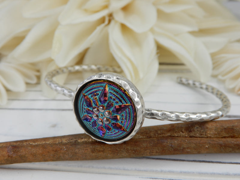 Czech Glass Button Cuff