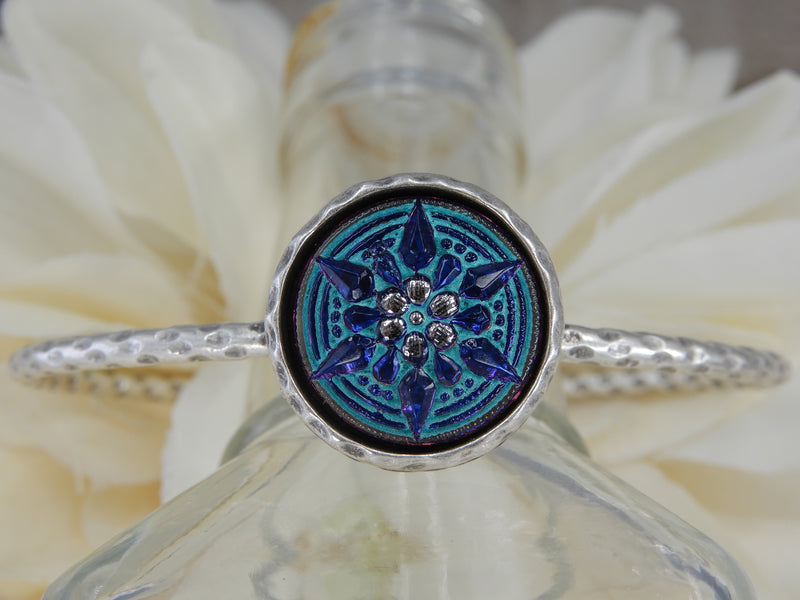 Czech Glass Button Cuff