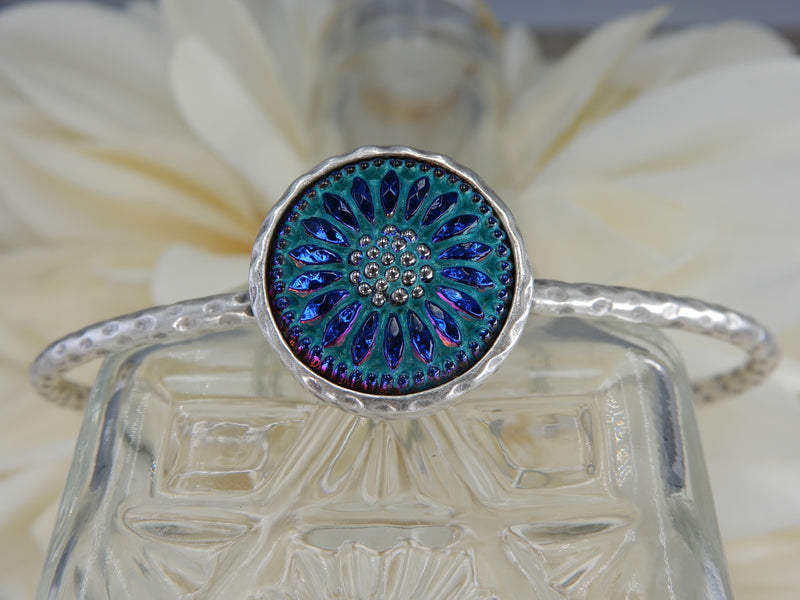 Czech Glass Button Cuff