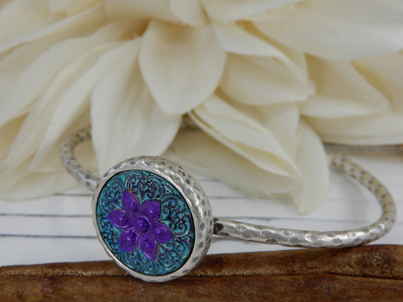 Czech Glass Button Cuff