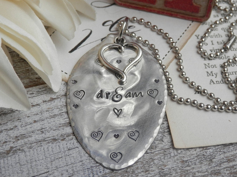 Stamped Spoon Necklace