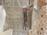 Stamped Pewter Bar Necklace