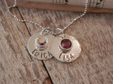 Stamped Mother & Grandmother Necklace With Birthstones