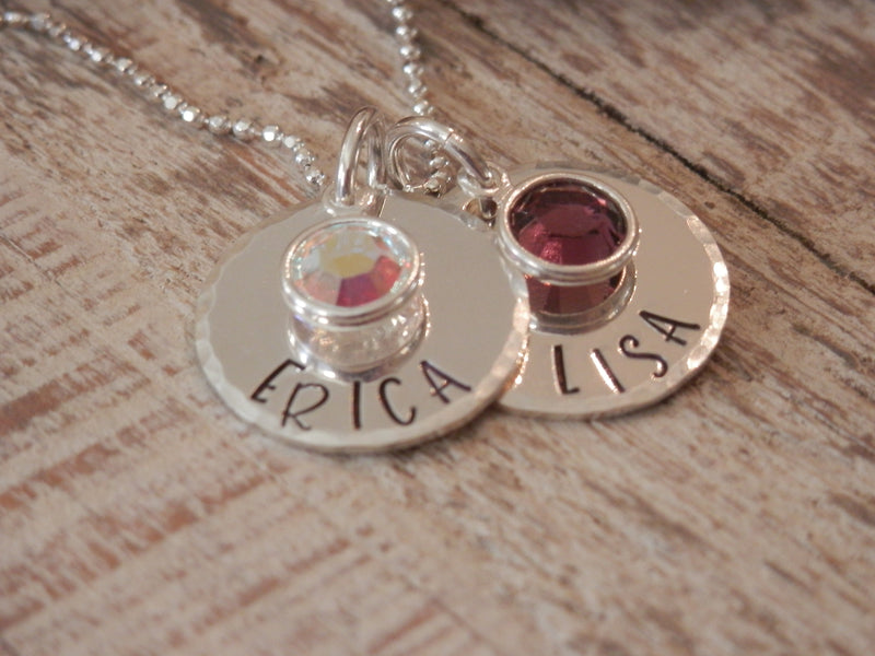 Stamped Mother & Grandmother Necklace With Birthstones