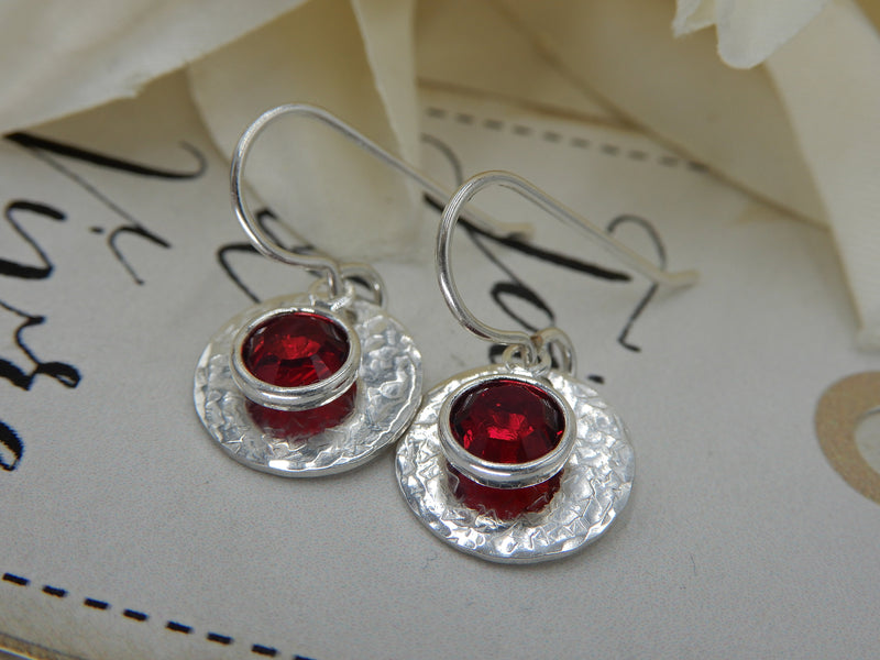 Sterling Silver July Birthstone Earrings