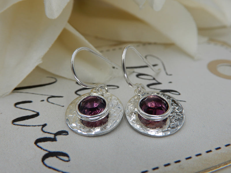 Sterling Silver February Birthstone Earrings