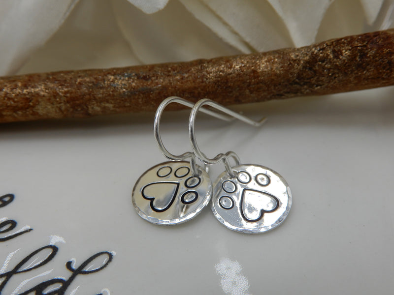 Sterling Silver Paw Earrings