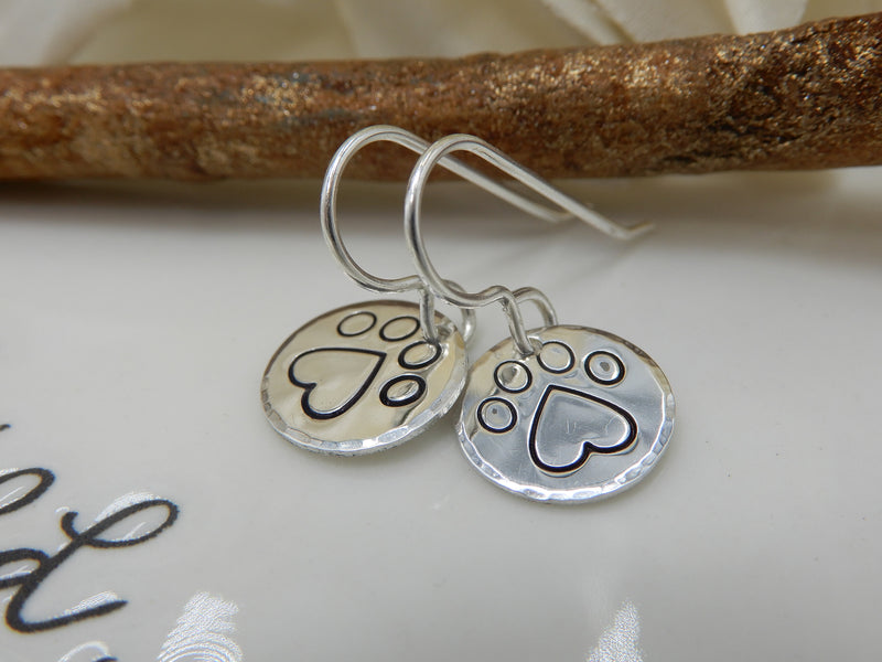 Sterling Silver Paw Earrings