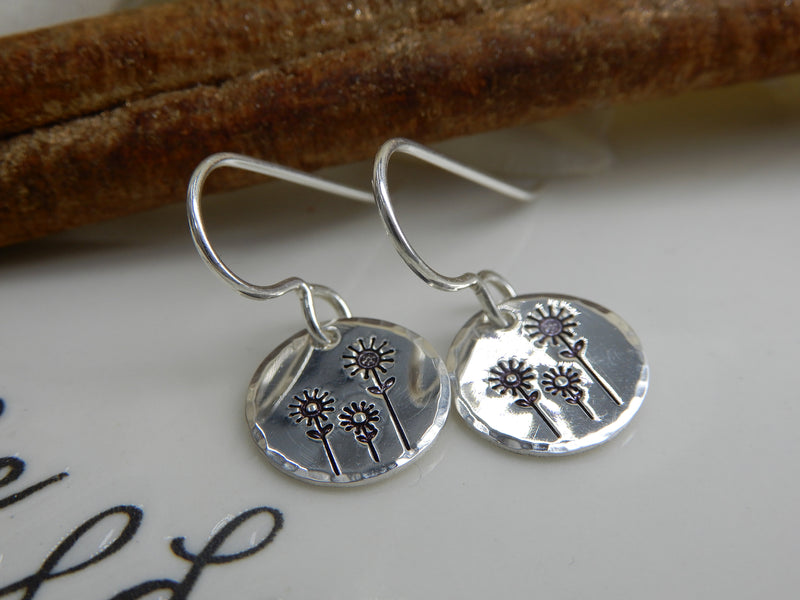Sterling Silver Flower Earrings