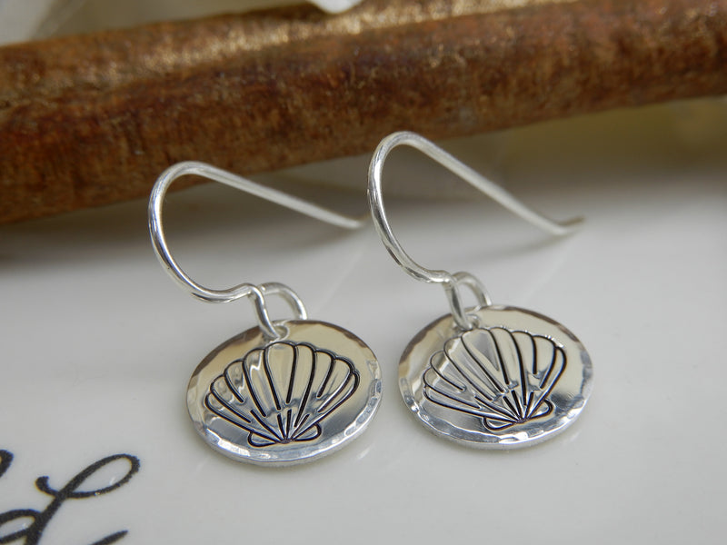 Sterling Silver Seashell Earrings