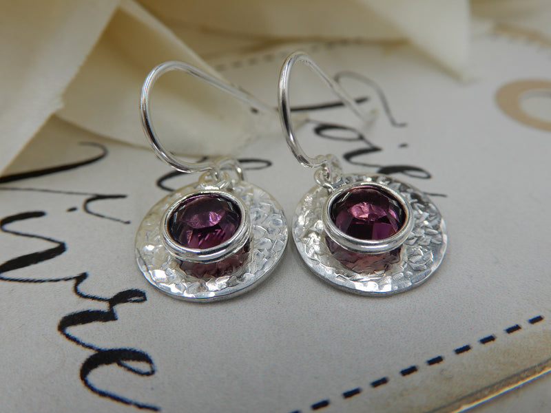 Sterling Silver February Birthstone Earrings