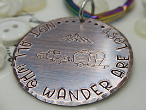 Not All Who Wander Are Lost Stamped Keychain