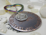 She Believed She Could So She Did Stamped Keychain