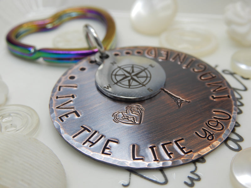 Live The Life You Imagined Stamped Keychain