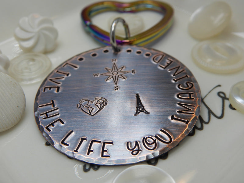 Live The Life You Imagined Stamped Keychain