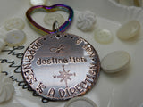 Happiness Is A Direction Not A Destination Stamped Keychain