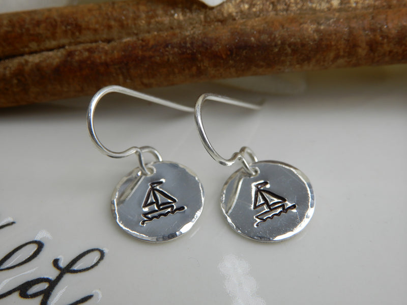 Sterling Silver Sailboat Earrings