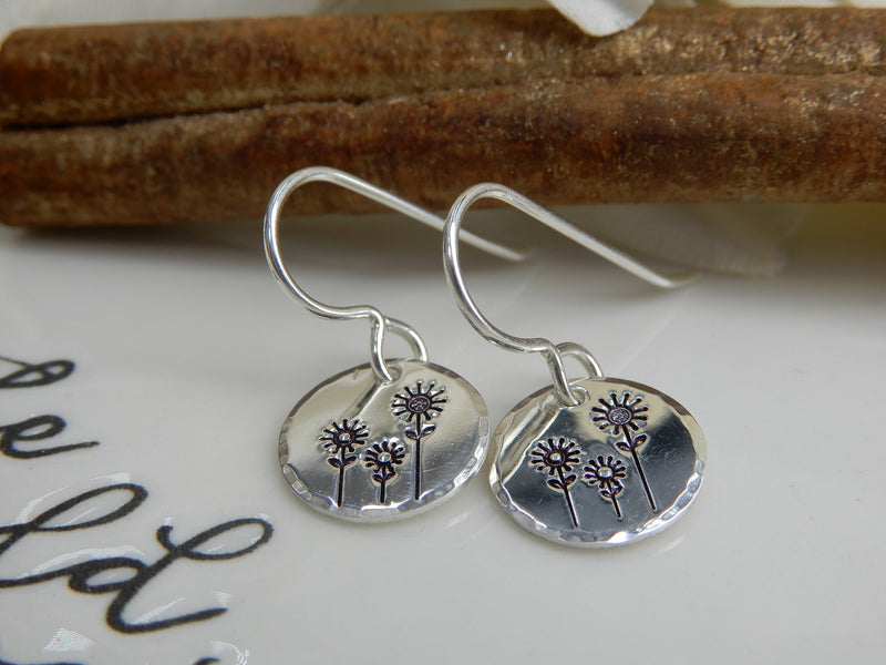 Sterling Silver Flower Earrings