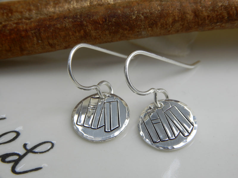 Sterling Silver Book Earrings