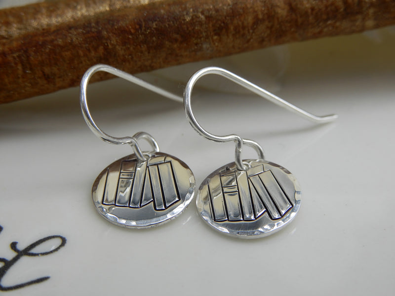 Sterling Silver Book Earrings