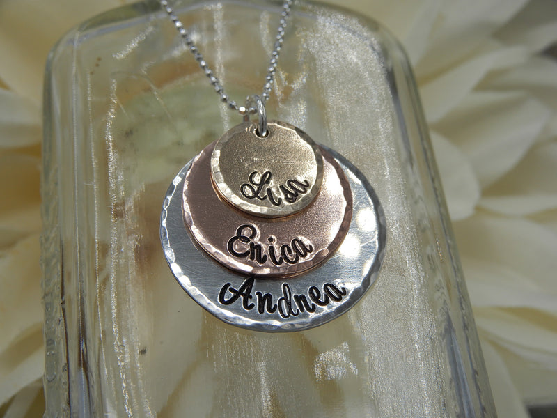 Stamped Mother & Grandmother Necklace
