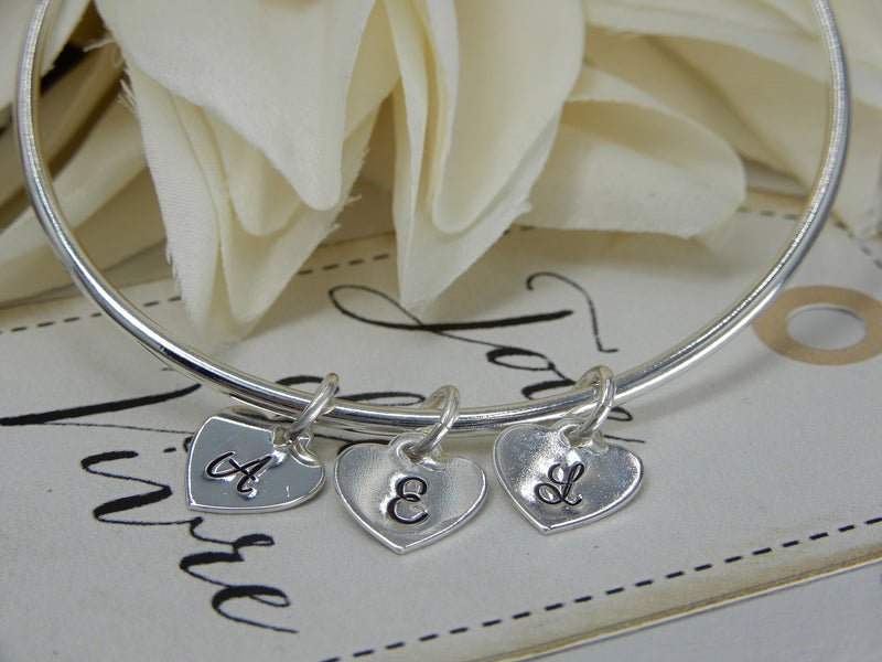 Stamped Initial Charm Bracelet