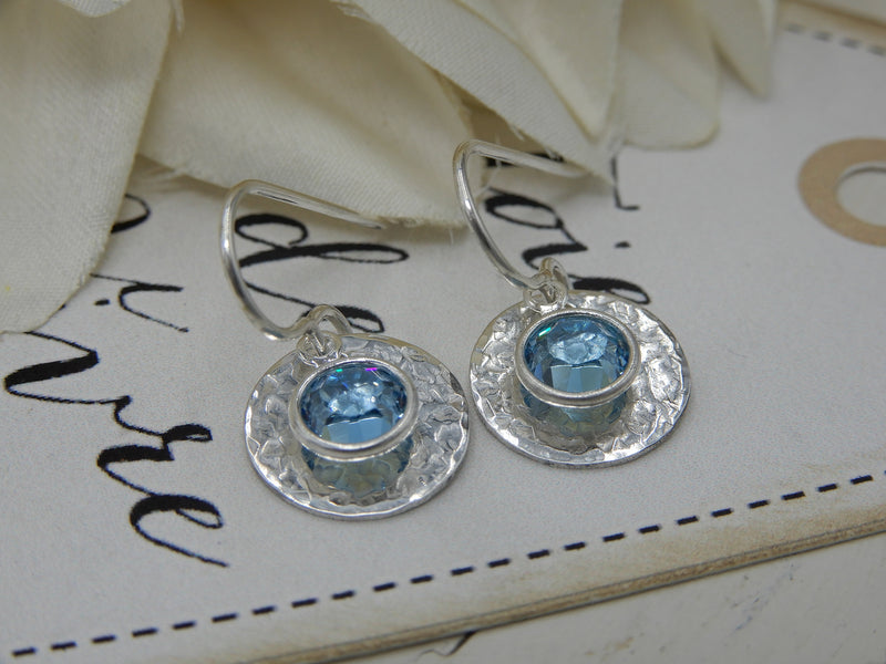Sterling Silver March Birthstone Earrings