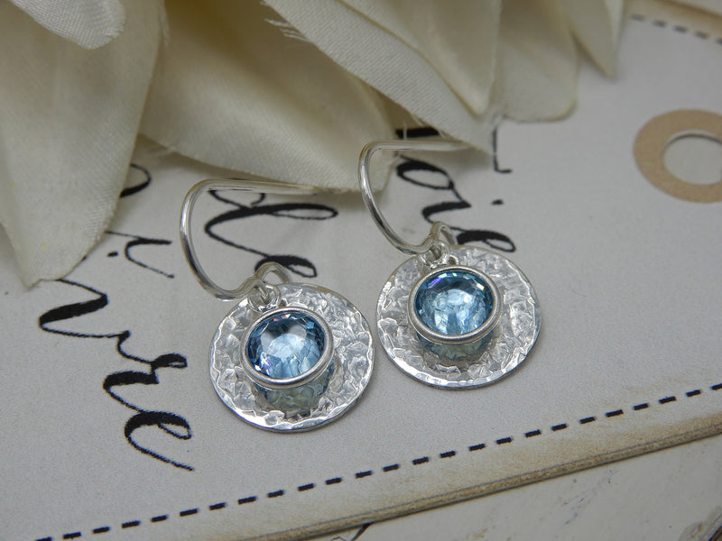 Sterling Silver March Birthstone Earrings