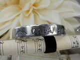 Dream Believe Achieve Stamped Aluminum Cuff