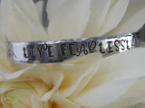 Live Fearlessly Stamped Aluminum Cuff