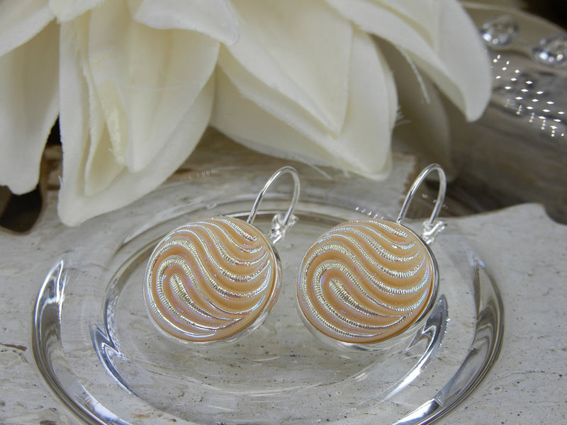 Czech Glass Button Earrings