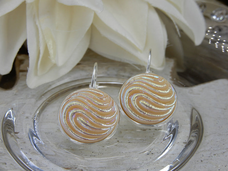 Czech Glass Button Earrings