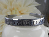 Dream Believe Achieve Stamped Aluminum Cuff