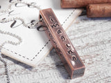 Stamped Copper Bar Necklace
