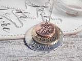 Live Laugh Love Stamped Mixed Metal Necklace