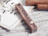 Stamped Copper Bar Necklace