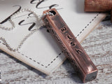 Stamped Copper Bar Necklace